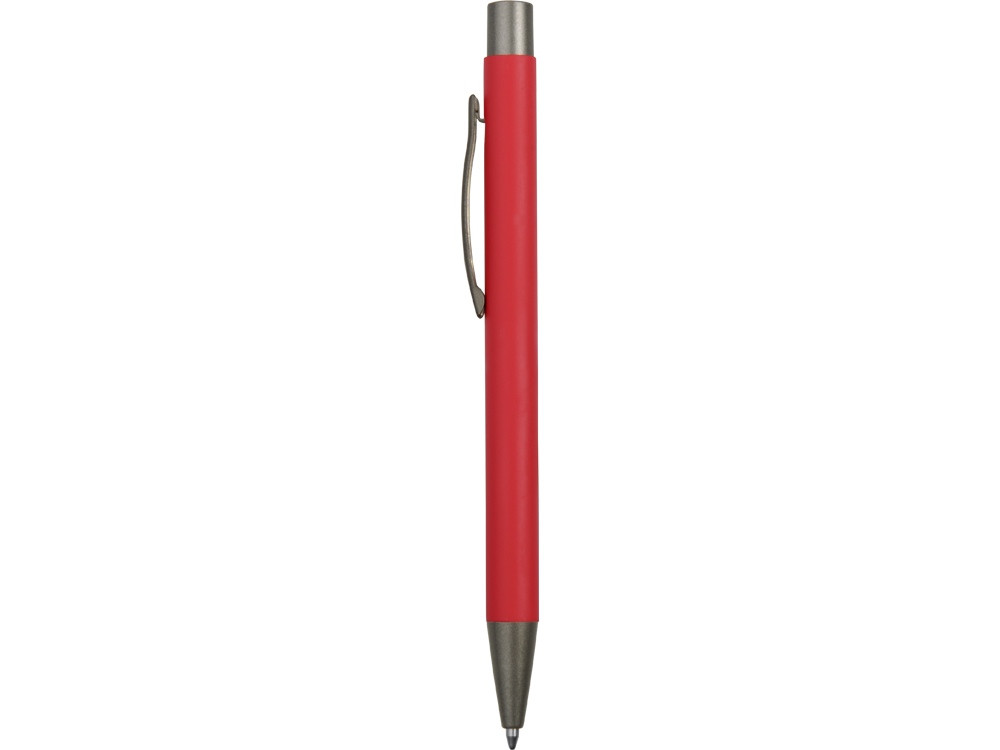 Ручка металлическая soft touch шариковая «Tender», красный/серый