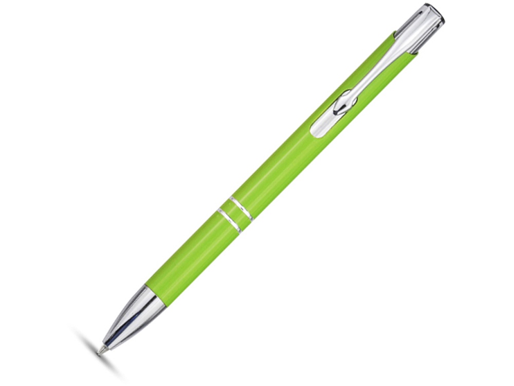 Алюминиевая шариковая кнопочная ручка Moneta, синие чернила, лайм