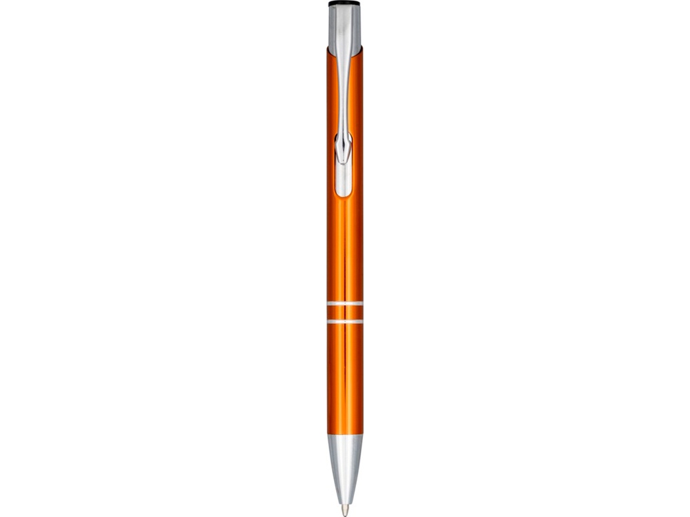 Кнопочная шариковая ручка Moneta из анодированного алюминия, черные чернила, оранжевый
