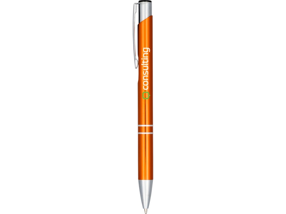 Кнопочная шариковая ручка Moneta из анодированного алюминия, черные чернила, оранжевый