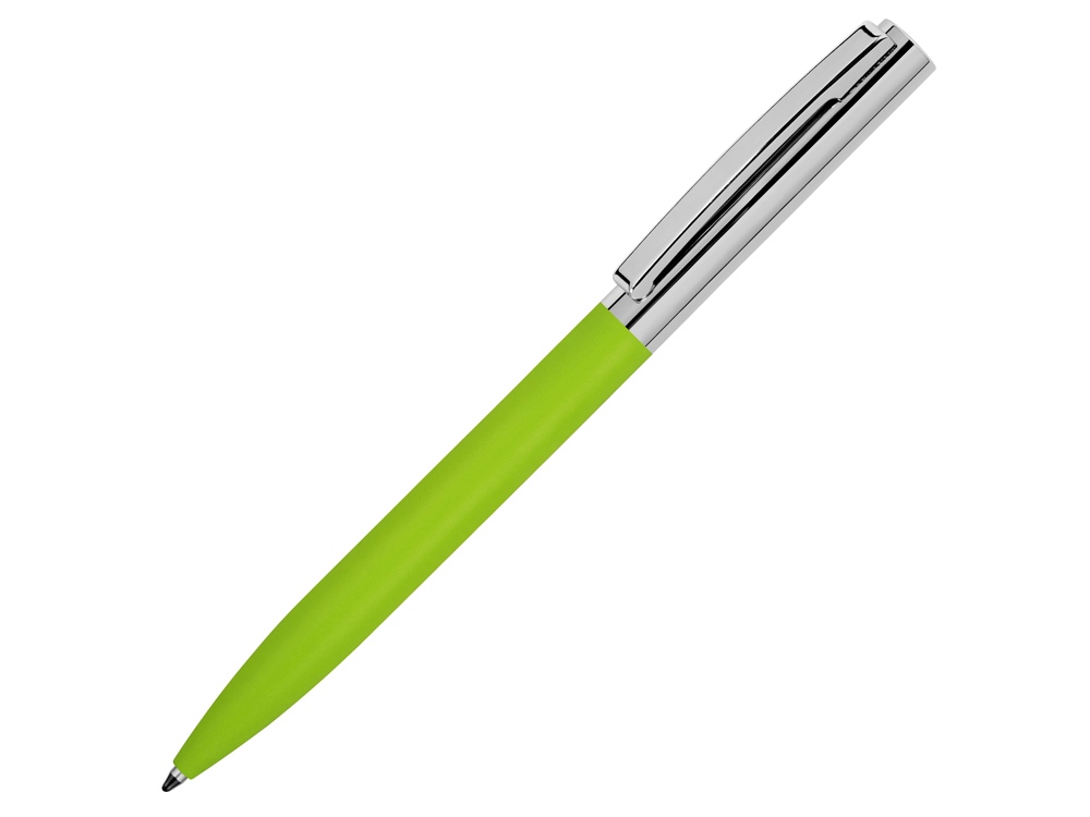 Ручка металлическая soft-touch шариковая «Tally» с зеркальным слоем, серебристый/зеленый