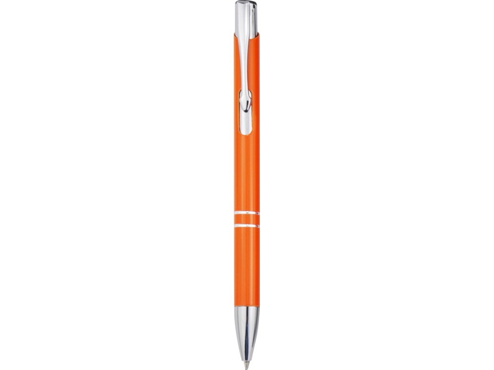 Алюминиевая шариковая кнопочная ручка Moneta, черные чернила, оранжевый