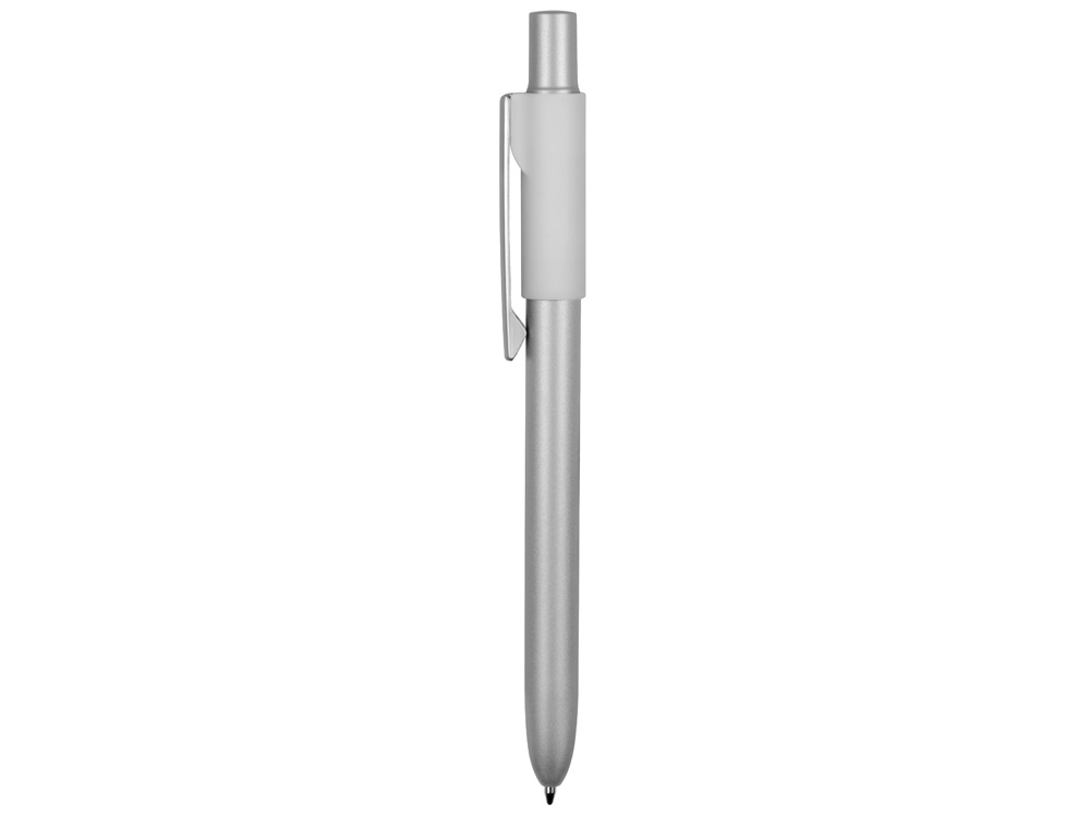 Ручка металлическая шариковая «Bobble» с силиконовой вставкой, серый/белый