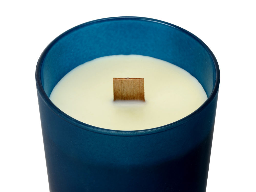 Свеча соевая ароматическая в стекле "Niort", синяя