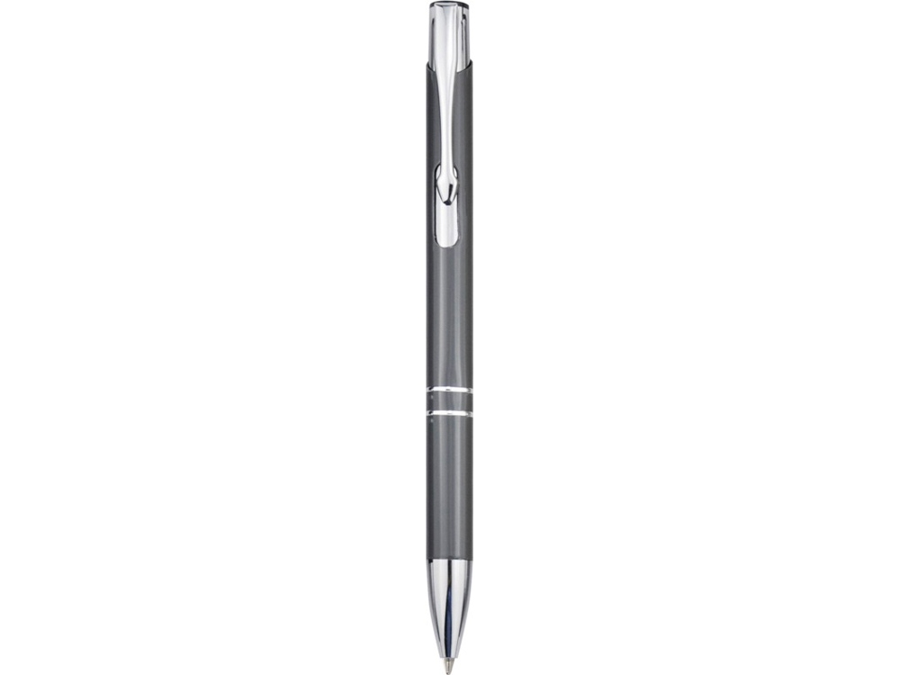 Алюминиевая шариковая кнопочная ручка Moneta, черные чернила, серый