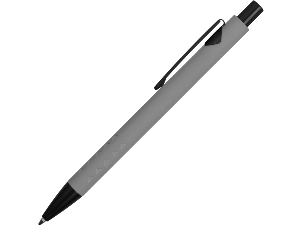 Ручка металлическая soft-touch шариковая «Snap», серый/черный/черный