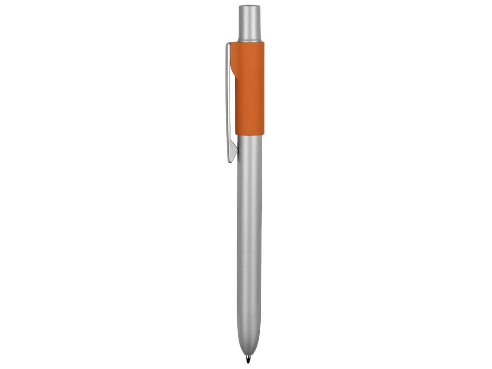 Ручка металлическая шариковая «Bobble» с силиконовой вставкой, серый/оранжевый