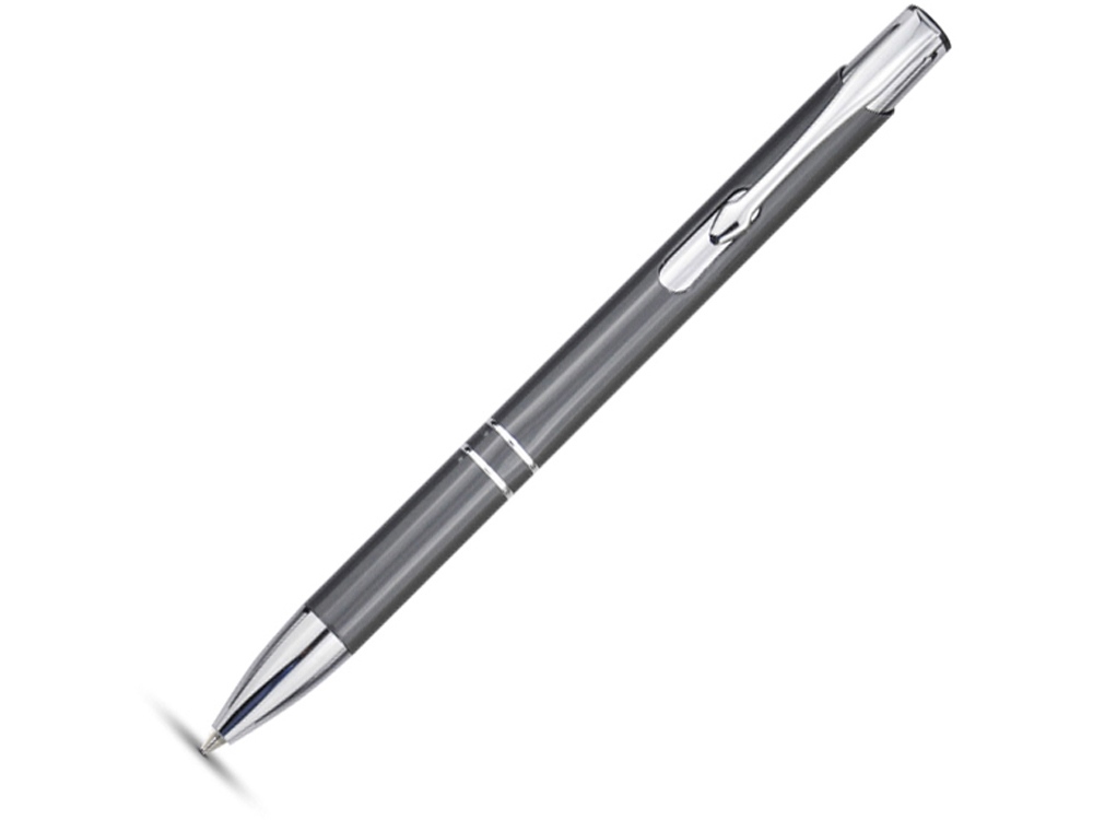 Алюминиевая шариковая кнопочная ручка Moneta, синие чернила, серый