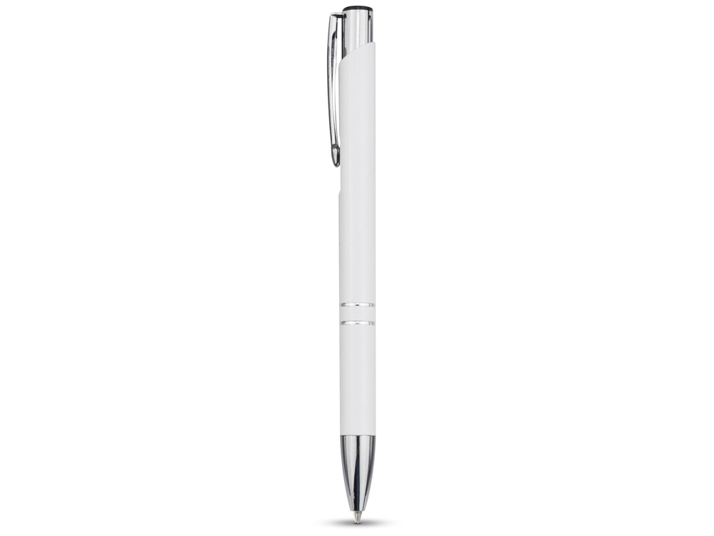 Алюминиевая шариковая кнопочная ручка Moneta, синие чернила, белый